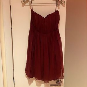 Alice + Olivia Maroon Mini Dress chiffon